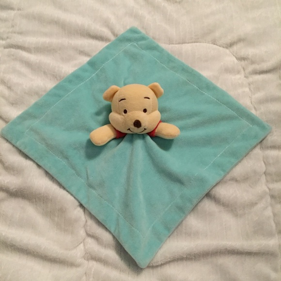 Winnie the Pooh Disney Baby Teal Turquoise Plush Security Blanket Lovey (2020) - Picture 2 of 6